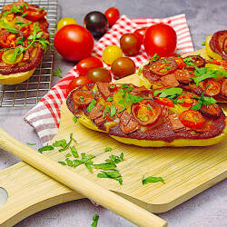 Pizzabaguettes Salame e Pomodori