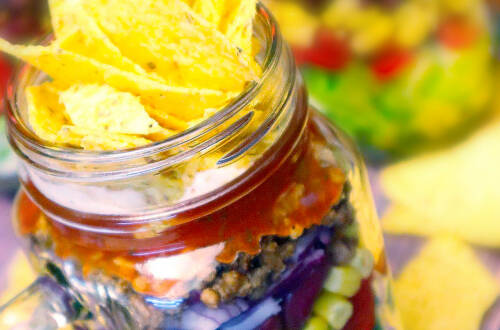 Veganer Nacho-Salat im Mason Jar