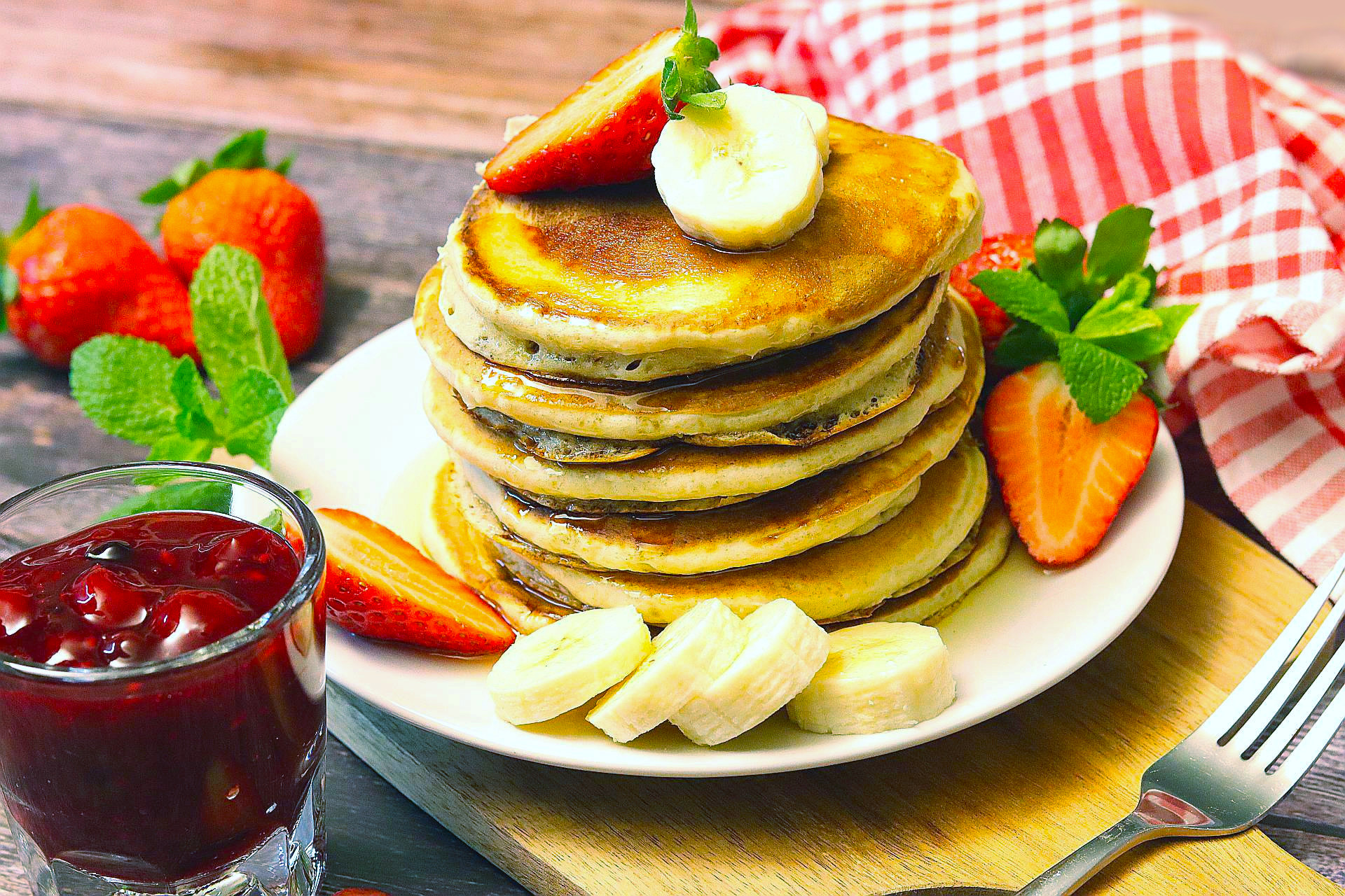 American Pancakes mit Obst