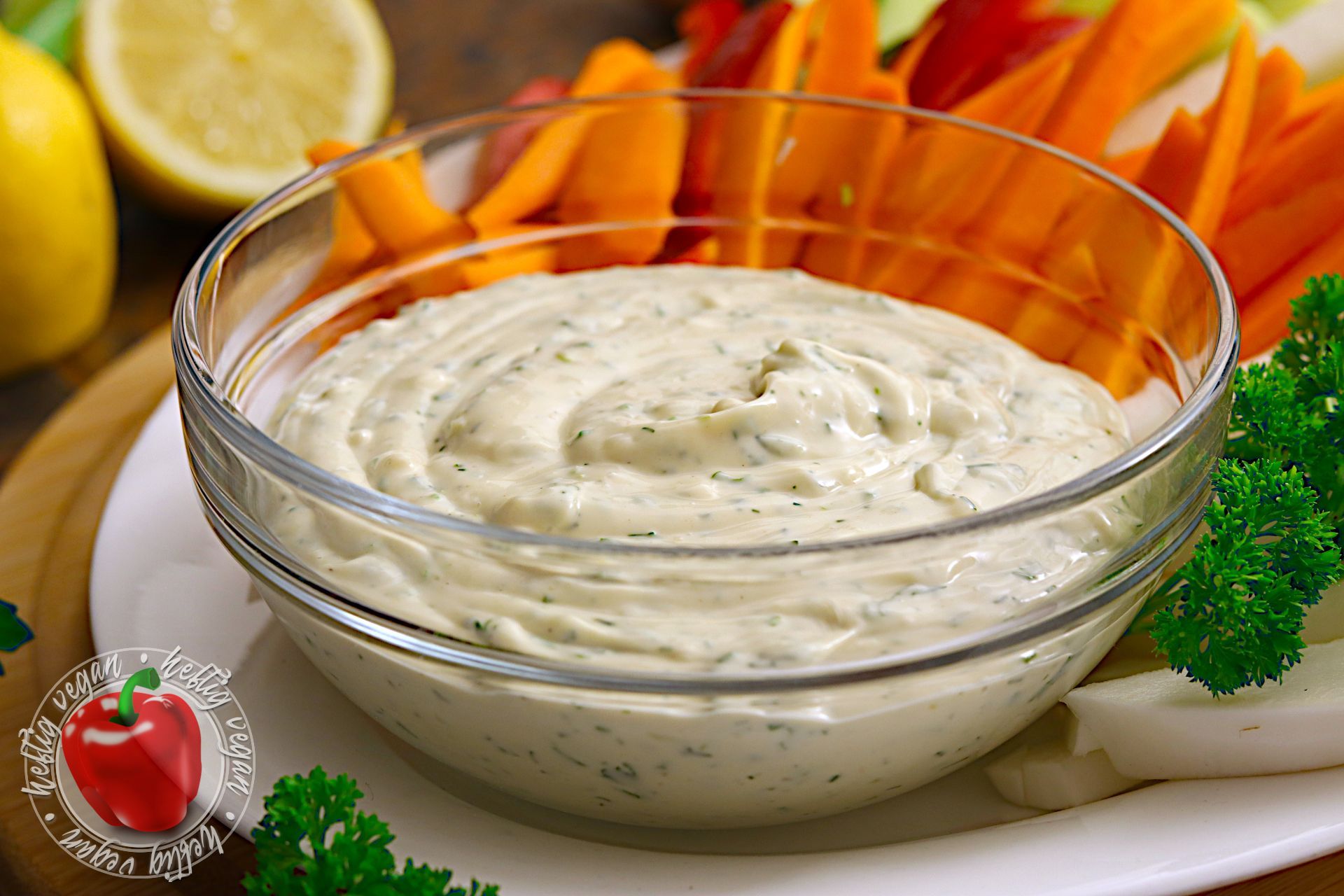 Veganes Ranch-Dressing, Naheaufnahme