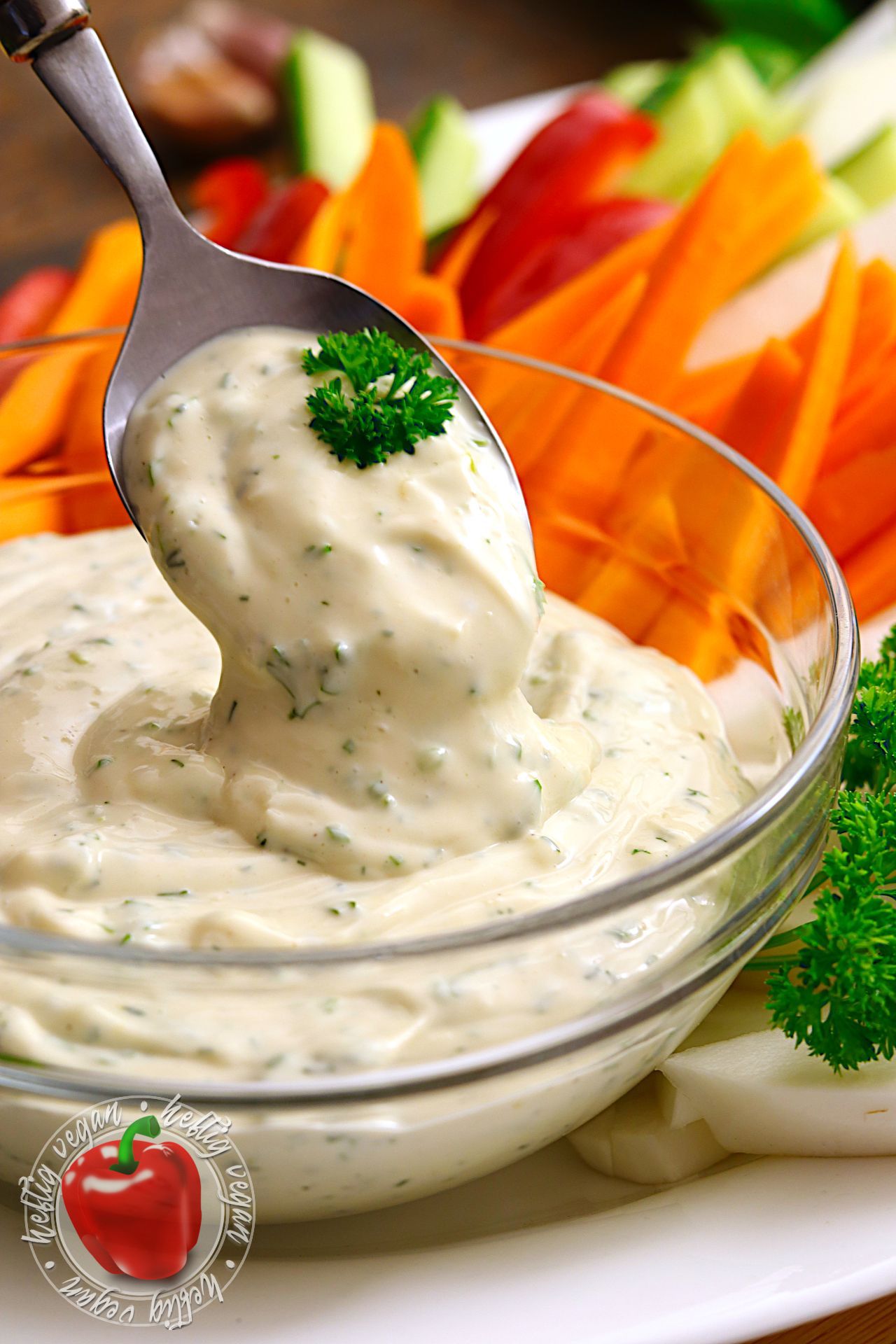 Veganes Ranch-Dressing, Löffelbar