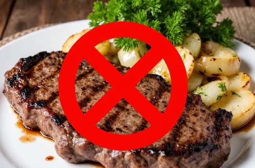 Gegrilltes Steak: Tabu, KI generiertes Bild von einem zubereitetem Steak